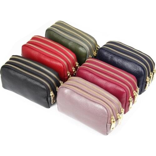 Women Coin Purse Genuine Leather Wallets Cowhide Real Leather Purse Cards Holder Small Short Wallet For Girls Coin Purse