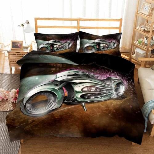 Cool Motorcycle Bedding Sets 3D Printing Duvet Cover Black Car Quilt Cover Queen King Size Comfortable Cover Home Textiles