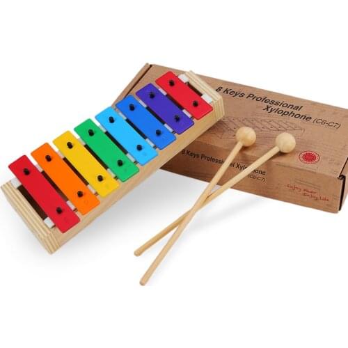 8 Notes Xylophone Metal Colorful Instrument Musical Toy for Kids Children Musical Education Learning Teaching