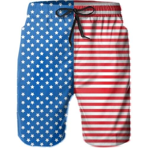 Male Shorts Causal Breathable Quick Dry Humor GraphicCasual Usa Flag(1)