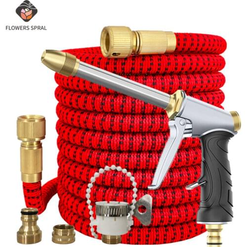 Plastic Hose With Spray Gun For Watering Expandable Magic Flexible Water Hose 17ft-150ft Garden Hose Manguitos Bicicleta 2021