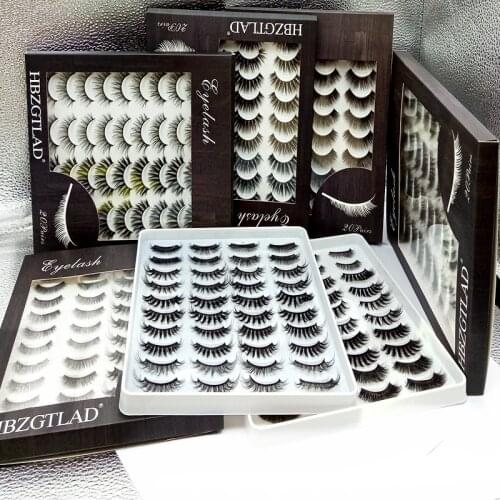 NEW 5-20 Pairs 3D Mink Hair False Eyelashes 10-25mm Lashes Thick Long Wispy Fluffy Handmade Cruelty-free Mink Eyelash Makeup