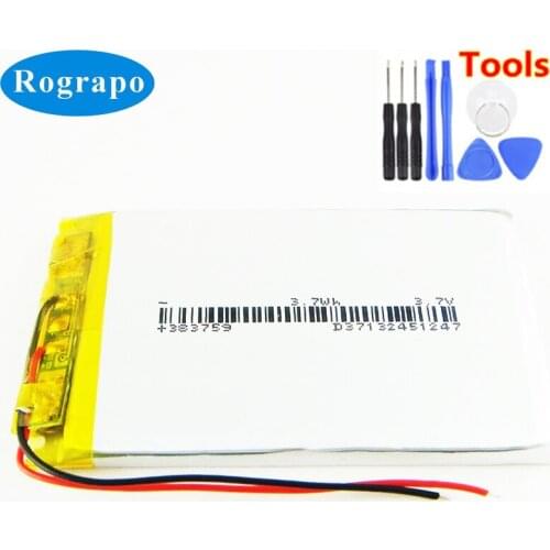 New 3.7V Li-Polymer 383759 403759 Replacement Battery For Onda V979 VX757 S100 Accumulator 2-wire MP3 MP4 Batterie +tools