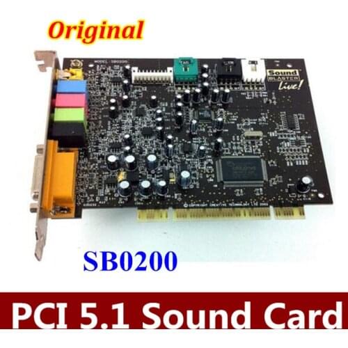 Original For Creative SoundBLASTER LIVE 5.1 Surround PCI Sound Card SB0200