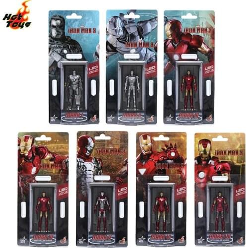 Original Marvel Iron Man 3 Ironman Hall of Armor Mini Iron Man Mk 1 Mk 2 Action Figures Collection Tool Set with Led Boy Toy New