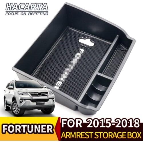 Armrest Storage Box Fit for Toyota Fortuner An160 2015-2018 Hilux revo rocco AN120 AN130 Bin Tray Holder Organizer accessories