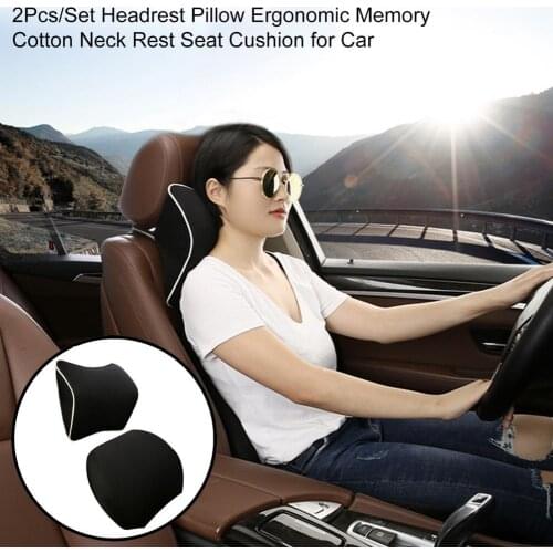 2Pcs/Set Headrest Pillow Ergonomic Memory Cotton Neck Rest Seat Cushion for Car car accessories Neck Pillow