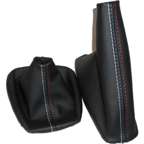Car Shift Gear Stick Manual Handbrake Gaiter Shift Boot Black Leather Boot For BMW 3 Series E36 E46 M3 Car Styling