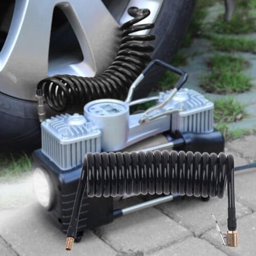 10/16/23/49 Feet (3/5/7/10/15m) PU Heavy-duty Recoil Garden Hose with Quick Air Chuck & 0.305"x32TPI -Valve Fine Thread