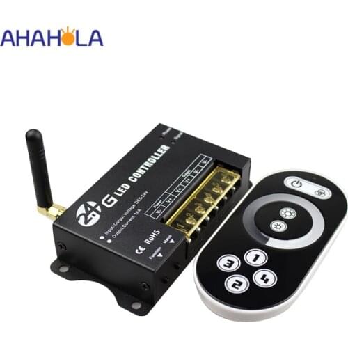 Touch switch for led strip single color rf led dimmer 12v 24v controller 2.4G wireless remote control 4 group control 16A