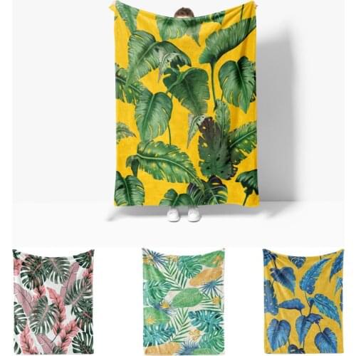 Nordic Plant Throw Blanket Scandinavian Decorative Bedspread on The Bed Cover Summer Thermal for Baby Couple Double Sofa Winter