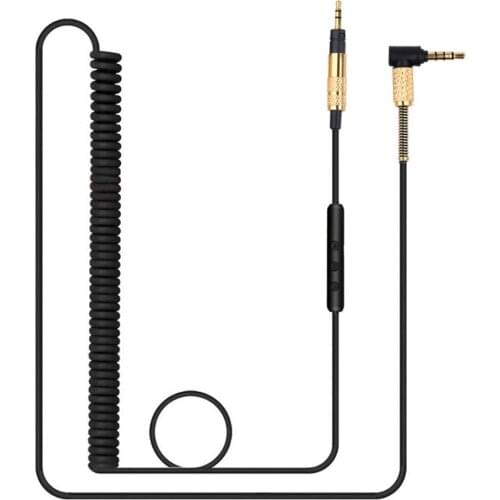 Replacement Spring Coiled OFC Aux Cable Extension Cord Wire For Sennheiser Momentum 3.0 2.0 1.0 3 2 1 HD1 Over On Ear Headphones