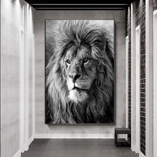 Modern Animal Art Lion Head Canvas Painting Lion King Animal Prints and Posters Wall Art Picture for Living Room Home Decoration