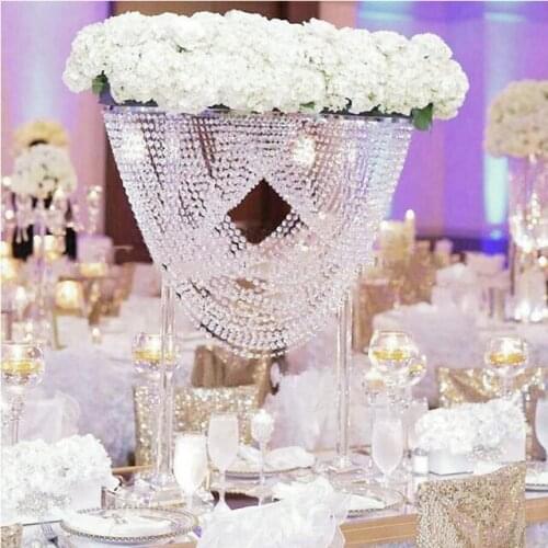 Weddings Decoration Walkway Stand Pillar acrylic crystal flower vase Road Lead Table Centerpieces yudao1240
