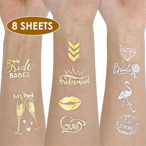 Charming Temporary Tattoos Bachelorette Party Tattoos Bronzing Face & Body Stickers Fake Tattoos Long Lasting Tattoo Stickers