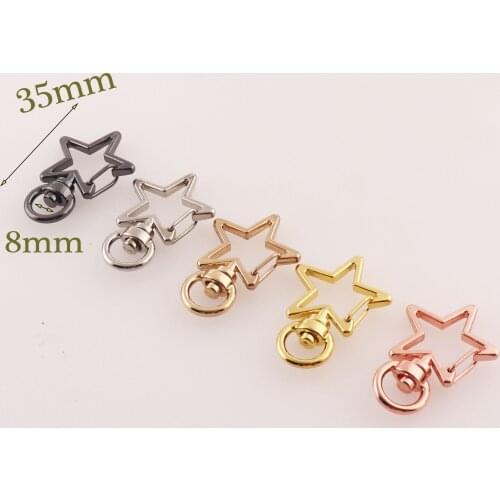 20 pcs Stars Lobster Swivel Clasps,Rose Gold Gunmetal Gold silver pale gold Gate Clasp,Handbag Purse Bag Charm Buckles