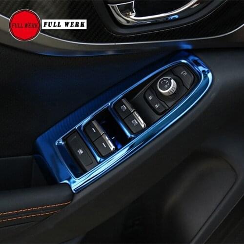 1 Set of Car Styling Window Switch Panel Trim Decoration Cover Sticker for Subaru 2018 XV Interior Mouldings Accessories
