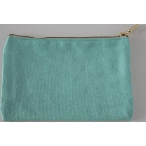 10pcs 16oz Cotton Canvas Cosmetic Bag With Gold Metal Zip Blank Makeup Bag Size=22*15cm