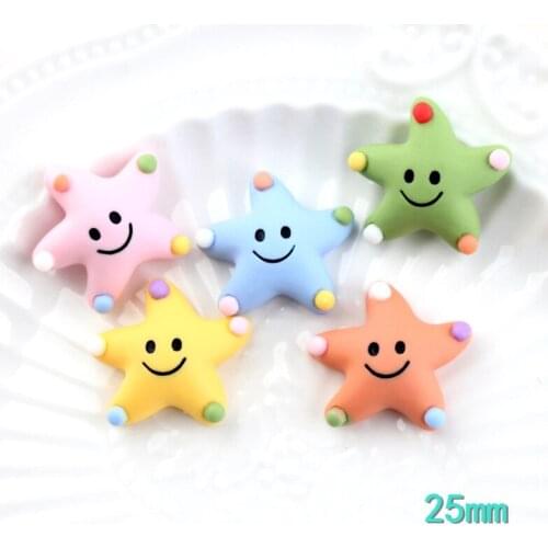 10pcs Resin Colorful Stars Cute Cabochons Fit Phone Deco Parts Embellishments for Scrapbooking DIY Hair Bows Center Accessories