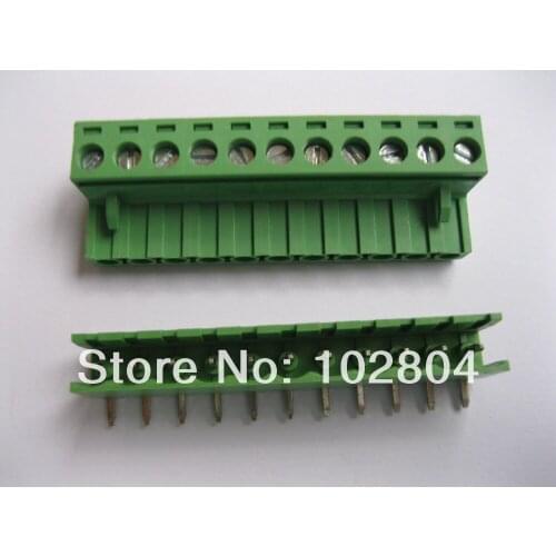 30 Pcs Pitch 5.08mm Angle 11way/pin Screw Terminal Block Connector Green Color L Pluggable Type