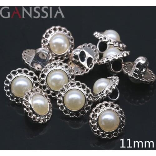 30pcs/lot Size: 11mm White Round Pearl buttons Shirt resin button Scrapbooking DIY accessories (ss-1018)