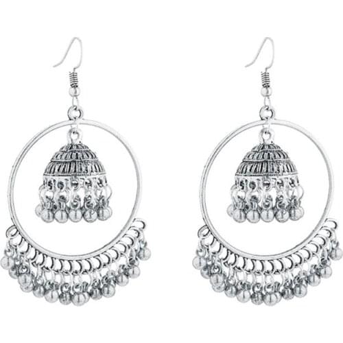 40GB Ethnic Indian Jhumka Jhumki Jewelry Bells Tassel Dangling Drop Earrings Women