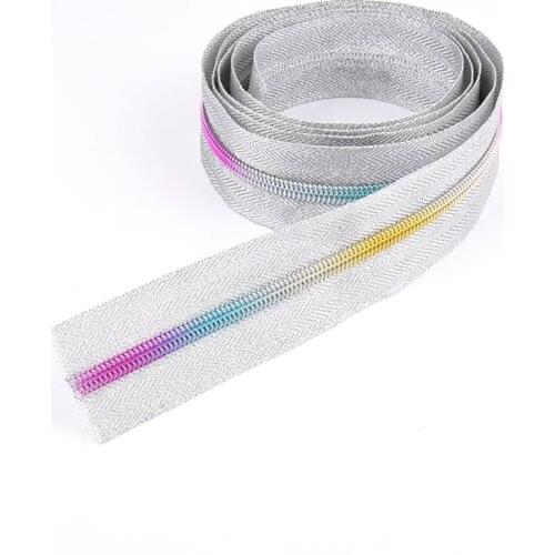 Ivoduff 5# Nylon Rainbow Color Zipper Tape For Bags