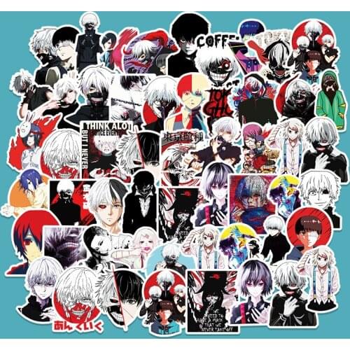 51pcs Japan Anime Ghoul Sticker Graffiti for Luggage Laptop Skateboard Bicycle Stickers Children Gift
