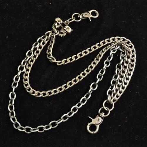 Fashion Men Jewelry Jean Wallet Chain 3 Layer Waist Punk Hook Silver Trousers Pant Belt Chain Jewelry Keychain Pant Chain DR100