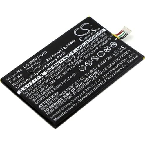 CS 2300mAh / 8.74Wh battery for Prestigio MultiPhone 7500, PAP7500 PAP7500