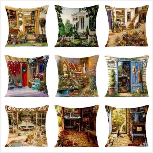 House Pattern Decorative Pillowcase 45*45 Decorative Pillows Nordic Home Decor For Sofa Living Room Car