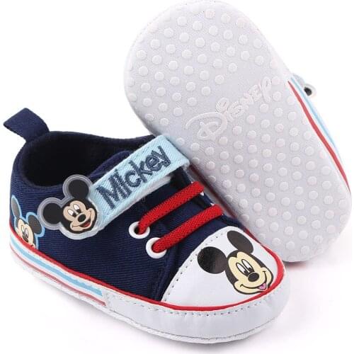 Disney childrens cartoon Minnie Mickey non-slip soft sole baby first walker shoes boys and girls casual shoes