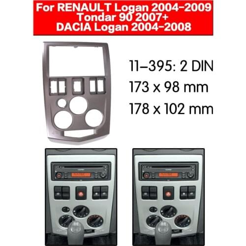 Double DIN fascia facia panel plate frame for RENAULT Logan NISSAN Aprio Stereo Fascia Dash CD Trim Installation Kit 11-395