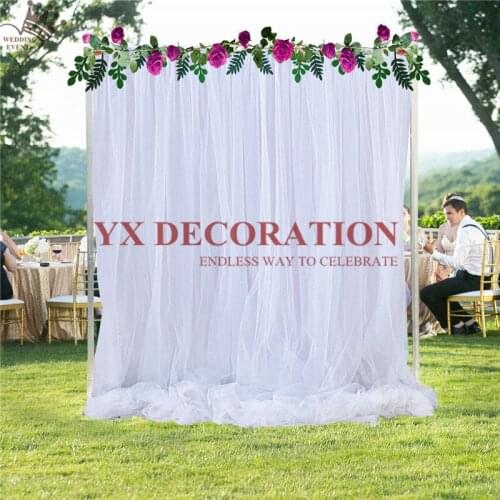 Double Layer White Tutu Fabric Wedding Backdrop Curtain Phto Booth \ Stage Background For Weddings Event Party Decoration