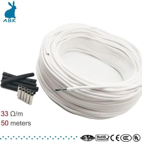 HRAG 50m Non-toxic odorless low cost 12K 33ohm carbon fiber heating cable floor heating wire high quality heating cable