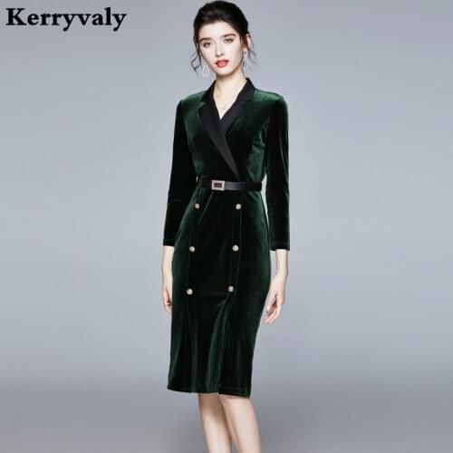 Foreign Celebrity Gold Velvet Winter Suit Brazel Dress Women Green Long Sleeve Bodycon Party Dress Sukienki Ropa Mujer K8646