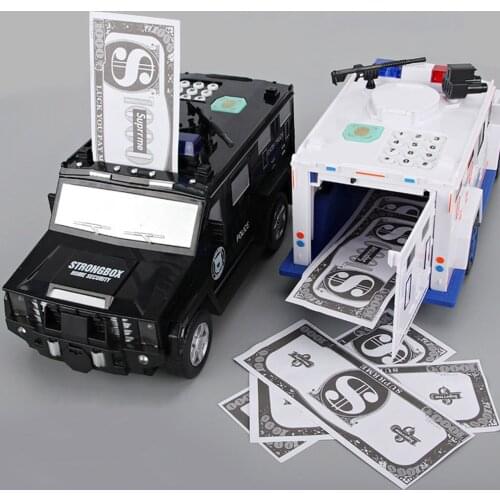 Banknote Car Auto-rolling Money Password Fingerprint Piggy Bank Child Boy Piggy Box Creative Piggy Bank