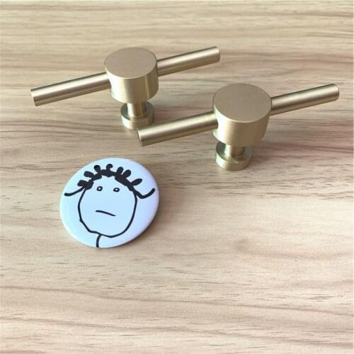 LCH Nordic Style Round Solid Brass Cabinet Knob Cupboard Handle Door Pull Handles Cross Unique Brass Color Entryway Clothes Hook