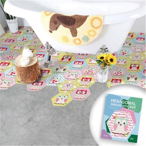 Cartoon Owl Floor Sticker Nursery Kids Room Decor Adhesive Waterproof DIY Wall Decals Twill Skid-proof PVC Art Murals 10pcs/Set