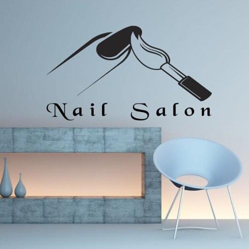 Nail Salon Logo Wall Murals Art Beauty Salon Decor Manicure Design Vinyl Wall Decal Nails Artist Wall Vinyl Sticker AZ1038