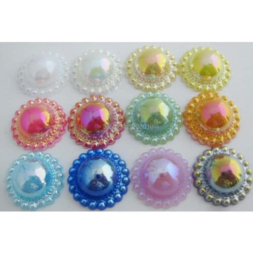 NBNLWL Flatback AB color sunflower resin buttons 16mm 100pcs multicolors DIY craft supplies handmade scrapbooking