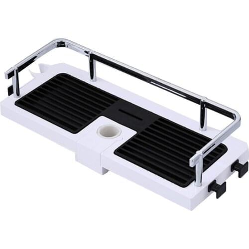 New Adjustable Bathroom Shelf Rack Storage Holder Shower Organizer Accessories Mounted Gel Rod Basket Shampoo Bathroom Drai L1Q7