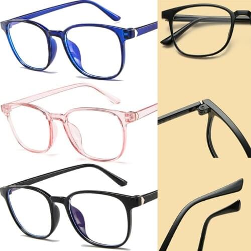 Retro Transparent Computer Eyeglasses Reading Glasses Frame Fashion Pink Plastic Frame Anti-blue Light Frame Shades for Women