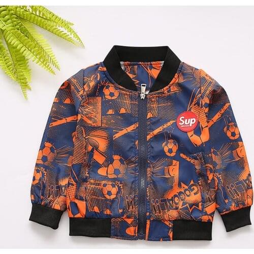 2019 Kids boys autumn casual Coat outerwear children new fashion cartoon letters print jacket for boys 1-4 years