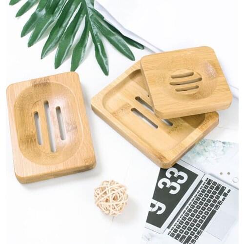 Soap Dish Natural Wooden Storage Soap Rack Plate Drain Box Container Durable Portable Bath Shower Plate Bathroom Tray Holder