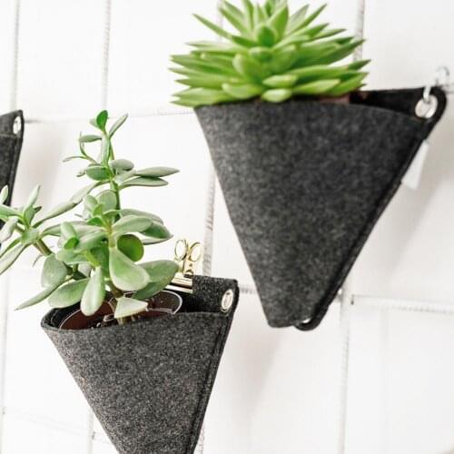2Pcs Garden Pocket Triangle Breathable Polyester Interior Decoration Planting Bag for Agriculture