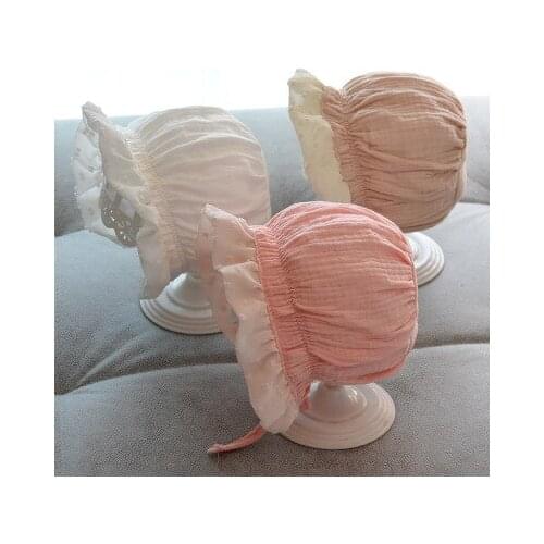 Baby Girl Hat Newborn Photography Props Lolita Lace Spanish Princess Maid Hats Toddler Girls Bonnet Gifts Turban Accessories