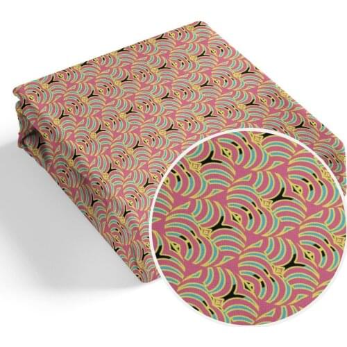 Flower Stripes Pattern Printed 100% polyester printed fabric 50x145cm for Tissue Kids Home Textile for Sewing Doll Making DIY