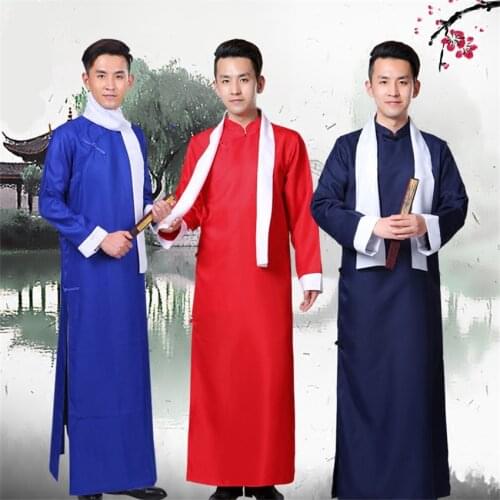 100-180CM Traditional Chinese Clothing Crosstalk Drama Robes New Year Party Stage Performance Tang Suit China Tops for Men