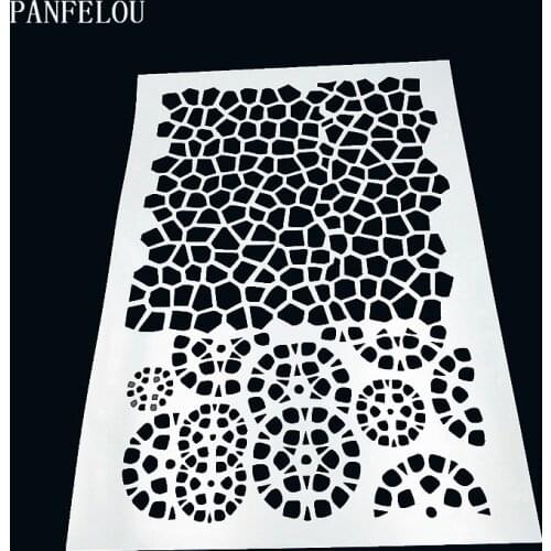 29.5*21cm The Cracked glass scrapbook stencils spray plastic mold shield DIY cake hollow Embellishment printing lace ruler